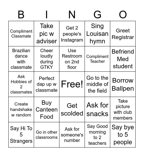 SOG-USC BINGO Card