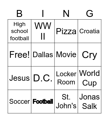 What will Brian say Bingo Card
