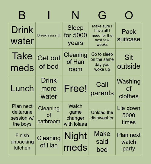 I will thrive or something Bingo Card