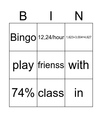 Facts Bingo Card