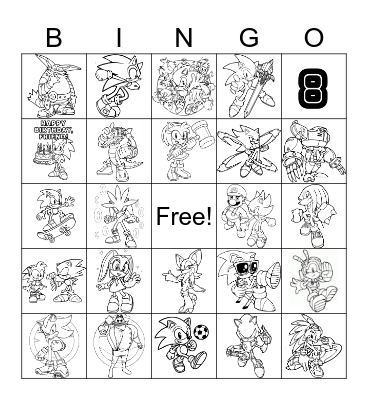 Sonic Bingo Card