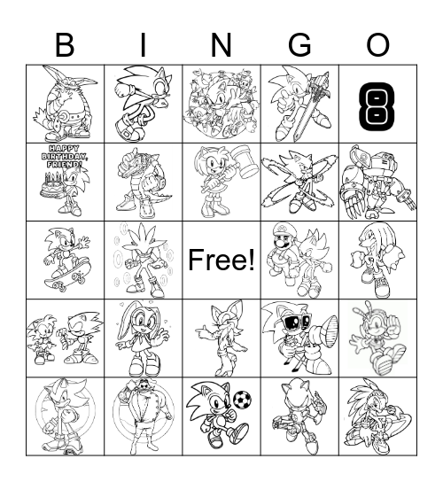 Sonic Bingo Card