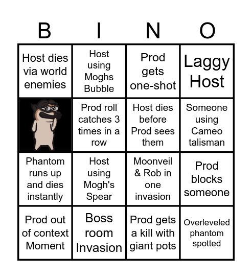 Prod PvP Bingo All 8 for Bingo! Bingo Card