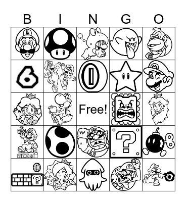 Super Mario Bingo Card