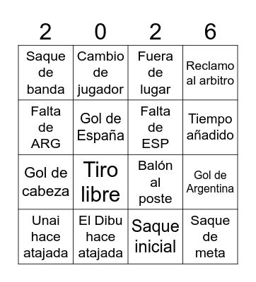 Final FIFA de Copa del Mundo Bingo Card