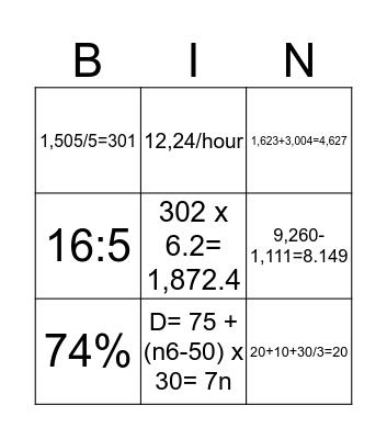 Facts Bingo Card