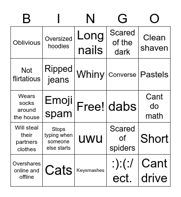 Are you a bottom? Bingo Card