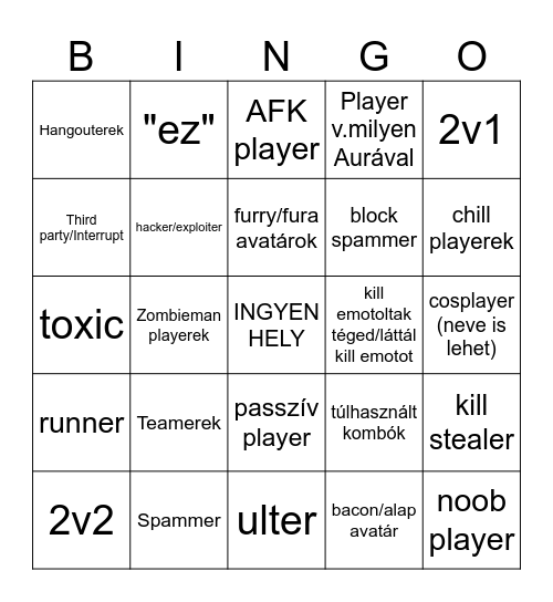 TSB Bingó Bingo Card