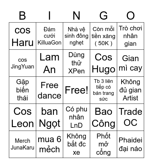 Trong fes Bingo Card