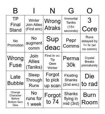 The best to ever do it Bingo Card