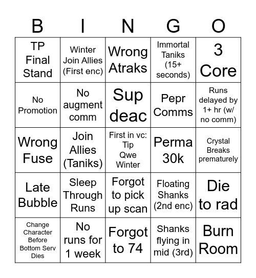 The best to ever do it Bingo Card