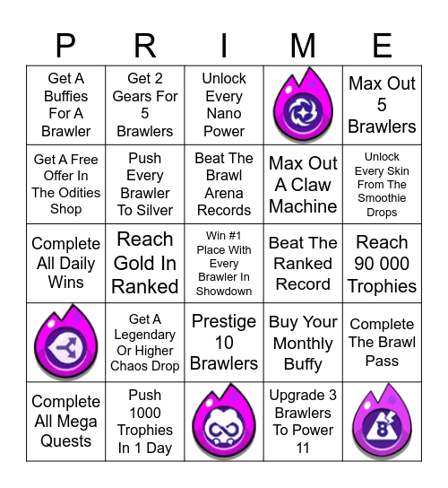 August Prime Month 2 2026 Bingo Card