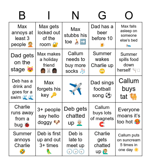 Chloe Bingo Card