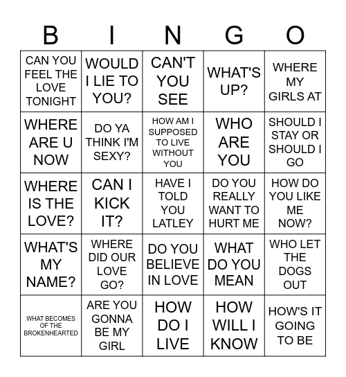 WHY SO MANY QUESTIONS Bingo Card
