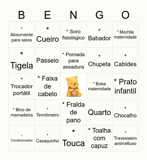 Baby Jade Bingo Card