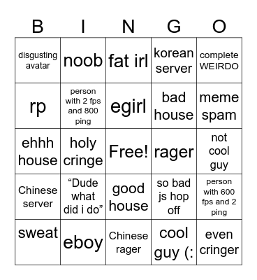 ftap bingo ronlox Bingo Card