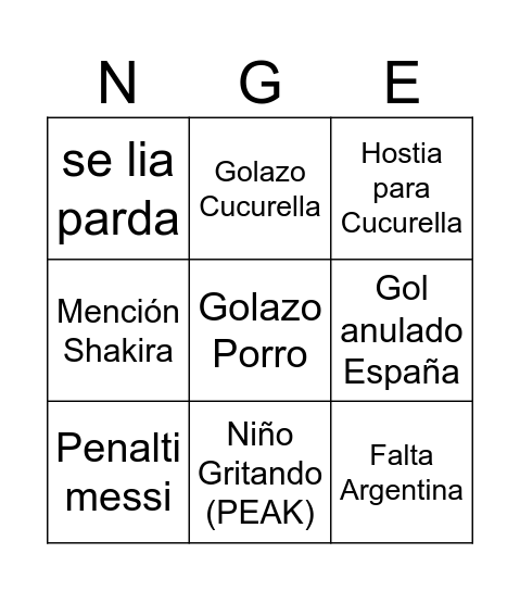 BU Bingo Card