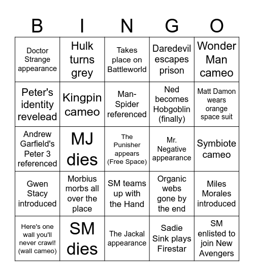 BND Bingo Card