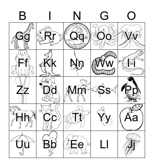 --Alphabet Bingo Game-- Bingo Card