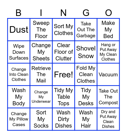 Hygiene BINGO Card