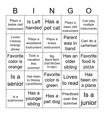 MTB Leadership Bingo Card