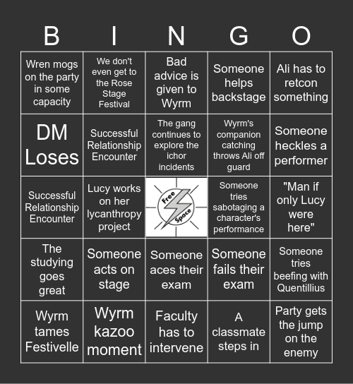 Strixhaven Session 11: The Show Must Go On Bingo Card