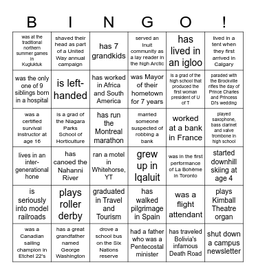 Find a SFFS friend who Bingo Card