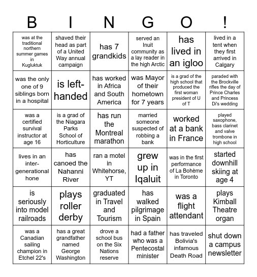Find a SFFS friend who Bingo Card