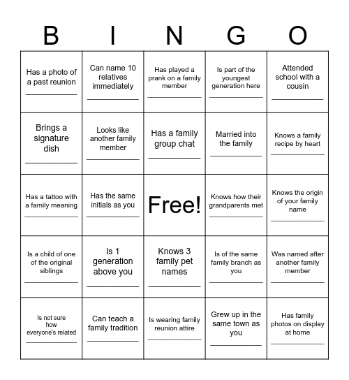 Find someone who... Bingo Card
