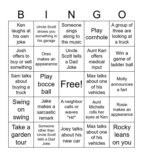 BEGIN BINGO Card