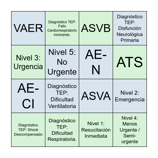BINGO CLÍNICO Bingo Card