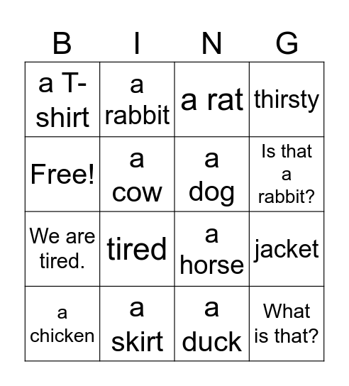 B1 M3 Bingo Card