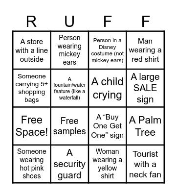 Ruff Reunion BINGO Card