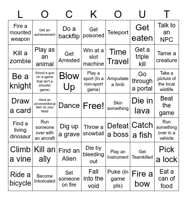 Gamer Day Bingo Card