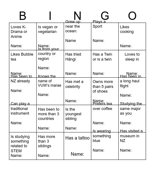 IBP Bingo Card