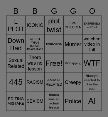 GENERATION HOPE BINGO Card
