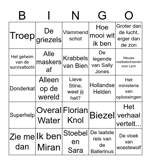 Boektitels Bingo Card