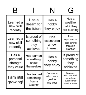 Find someone Bingo Card