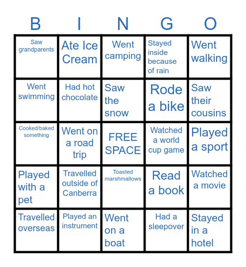 Holiday Bingo! Bingo Card