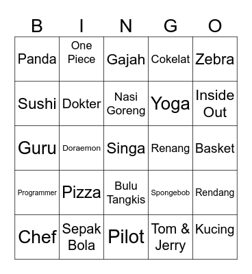 Ilona’s Bingo Card