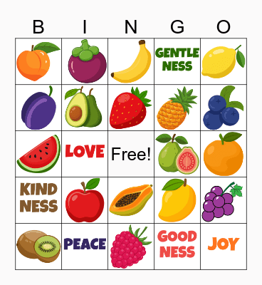 FRUIT OF THE SPIRIT Bingo Card