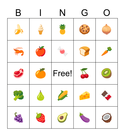 Verão Bingo Card