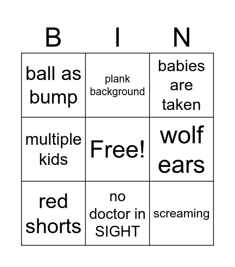 gacha mpreg bingo Card