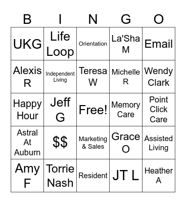 Astral At Franklin Bingo Card