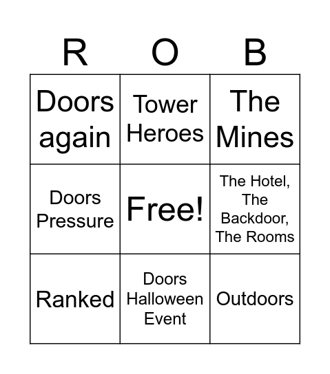 Doors Bingo Card