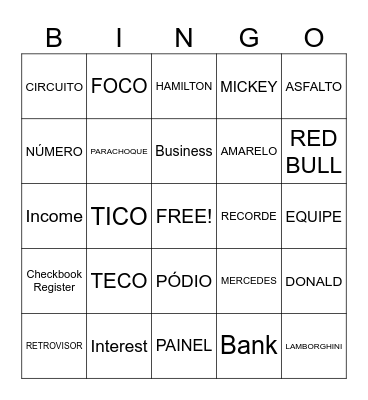 BANKING BINGO Card