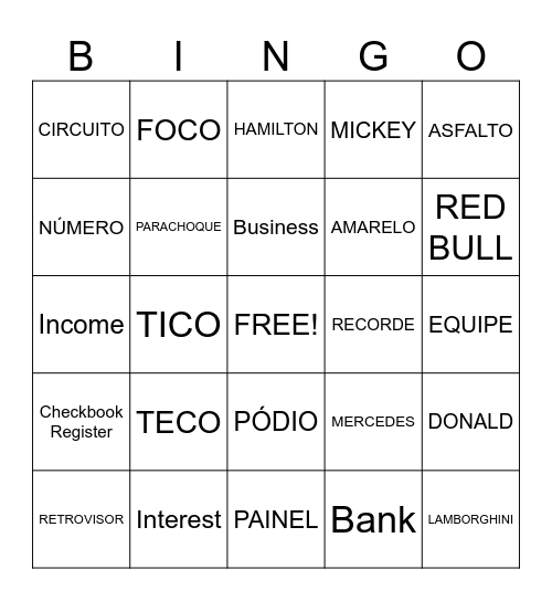 BANKING BINGO Card