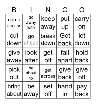 Bingo bongo Bingo Card
