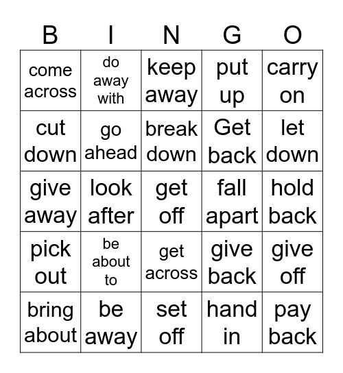 Bingo bongo Bingo Card