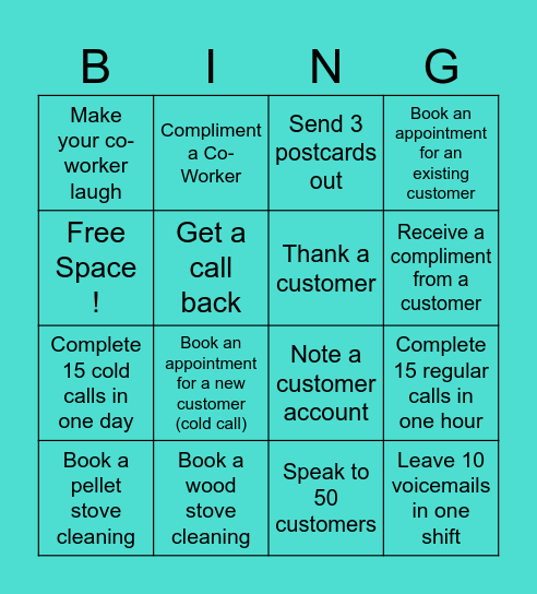 Telemarketing Bingo Card